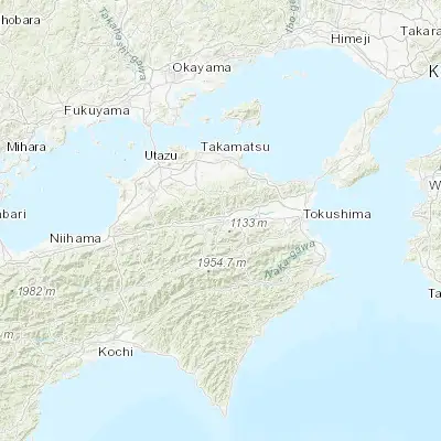 Map showing location of Wakimachi (34.066670, 134.150000)