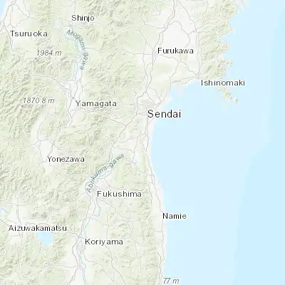 Map showing location of Watari (38.035000, 140.851110)