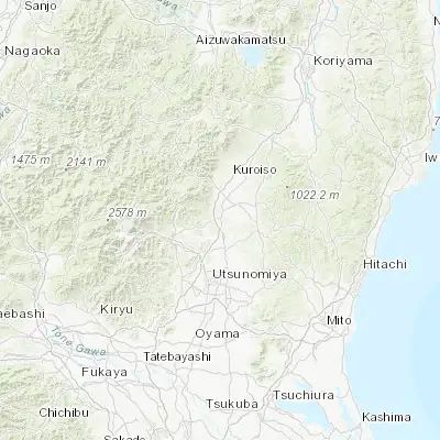Map showing location of Yaita (36.800000, 139.933330)