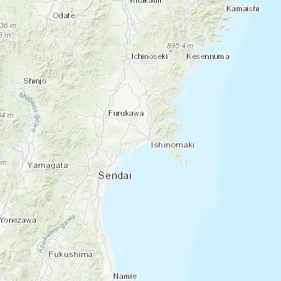 Map showing location of Yamoto (38.427380, 141.214870)