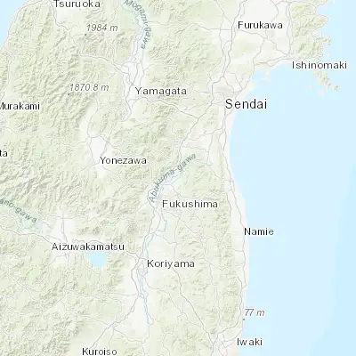 Map showing location of Yanagawamachi-saiwaichō (37.850000, 140.600000)