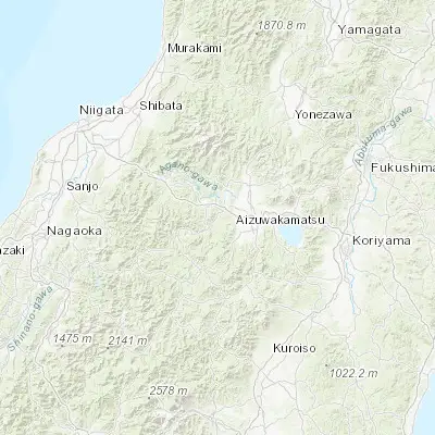 Map showing location of Yanaizu (37.524160, 139.721670)