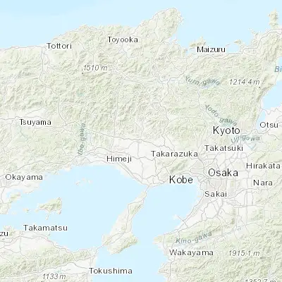 Map showing location of Yashiro (34.916670, 134.966670)
