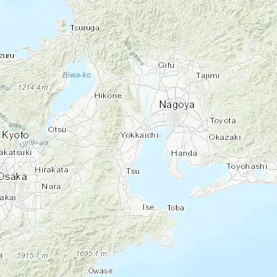 Map showing location of Yokkaichi (34.966670, 136.616670)