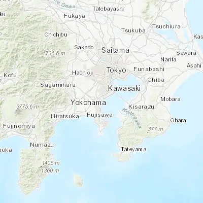 Map showing location of Yokohama (35.433330, 139.650000)