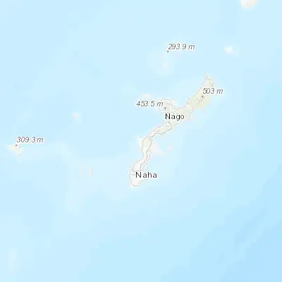Map showing location of Yomitan (26.401670, 127.745030)