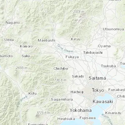 Map showing location of Yorii (36.115670, 139.194290)
