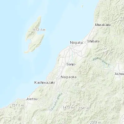 Map showing location of Yoshida-kasugachō (37.683330, 138.883330)