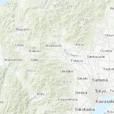 Map showing location of Yoshii (36.250000, 138.983330)