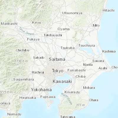 Map showing location of Yoshikawa (35.892320, 139.841840)