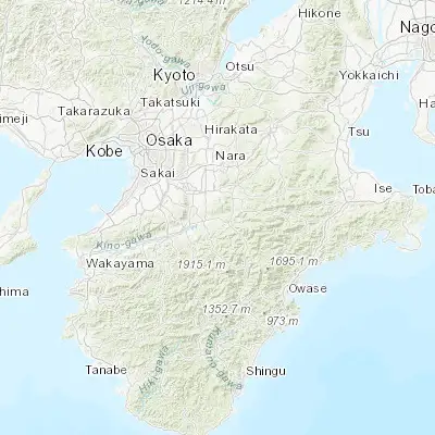 Map showing location of Yoshino-chō (34.396110, 135.857680)