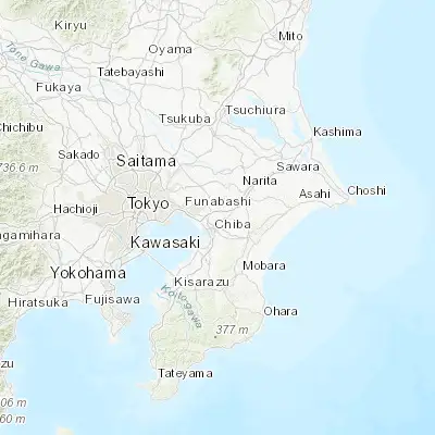 Map showing location of Yotsukaidō (35.650000, 140.166670)