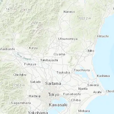 Map showing location of Yūki (36.300000, 139.883330)