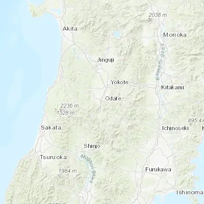 Map showing location of Yuzawa (39.166670, 140.500000)