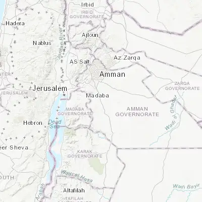 Map showing location of Al Jīzah (31.698930, 35.955300)
