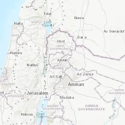 Map showing location of Al Kittah (32.276850, 35.841140)