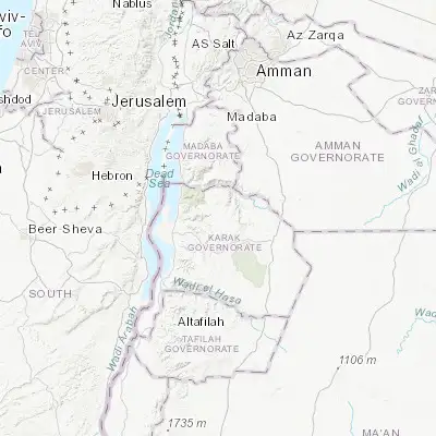 Map showing location of Al Qaşr (31.314070, 35.743930)