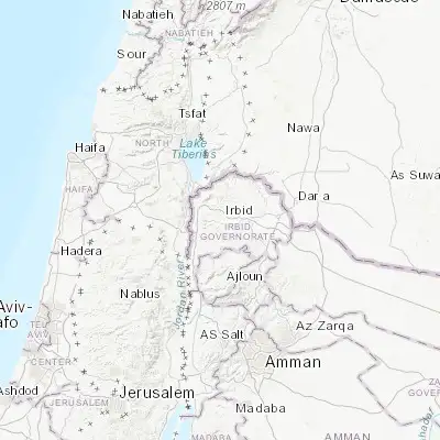 Map showing location of Aţ Ţayyibah (32.543040, 35.717560)