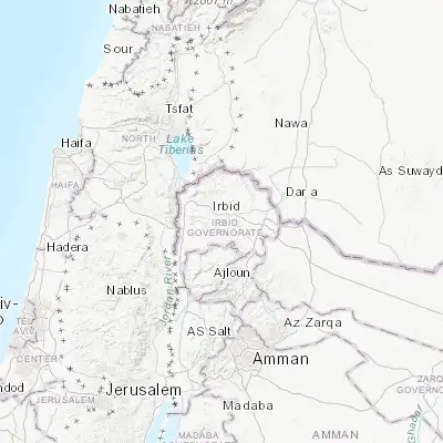 Map showing location of Bayt Yāfā (32.522530, 35.786180)