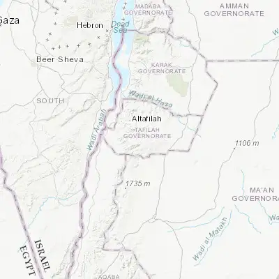 Map showing location of Buşayrā (30.732560, 35.609430)