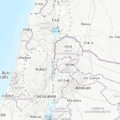 Map showing location of Ḩalāwah (32.384330, 35.661670)