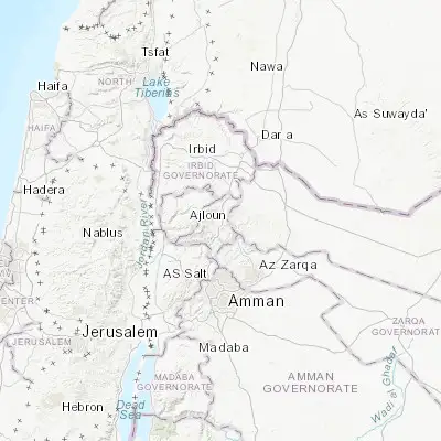 Map showing location of Jarash (32.280820, 35.899290)