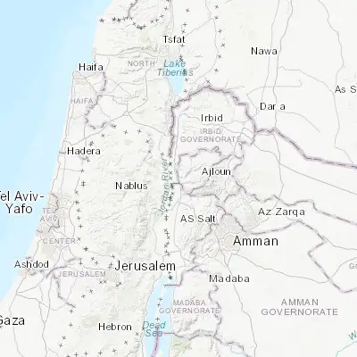 Map showing location of Kurayyimah (32.276390, 35.599380)