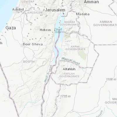 Map showing location of Safi (31.036080, 35.465440)
