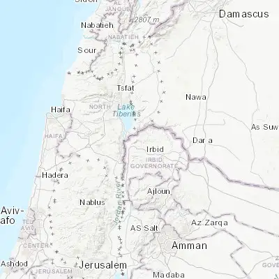 Map showing location of Umm Qays (32.653480, 35.684570)