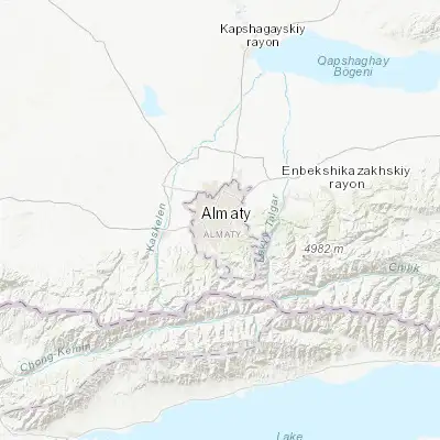 Map showing location of Almaty (43.250000, 76.916670)