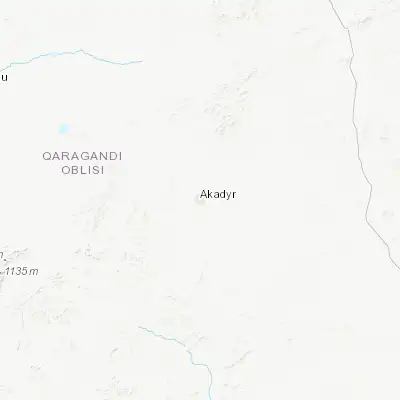 Map showing location of Aqadyr (48.260140, 72.858510)