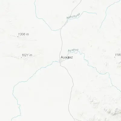 Map showing location of Ayaguz (47.964470, 80.434370)