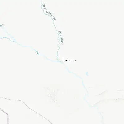 Map showing location of Bakanas (44.806220, 76.270320)