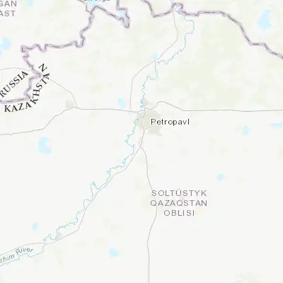 Map showing location of Bishkul (54.777630, 69.099510)