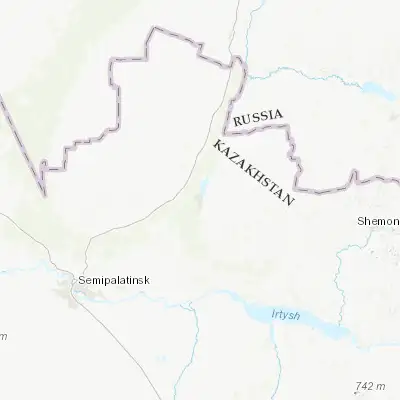 Map showing location of Borodulikha (50.718410, 80.929500)