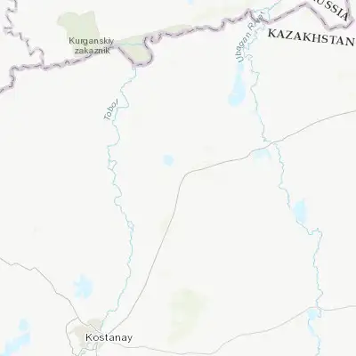 Map showing location of Borovskoy (53.792700, 64.182680)