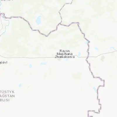 Map showing location of Bulayevo (54.905960, 70.441550)