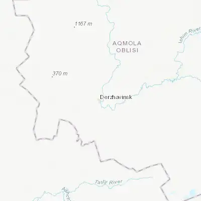 Map showing location of Derzhavinsk (51.097180, 66.318750)
