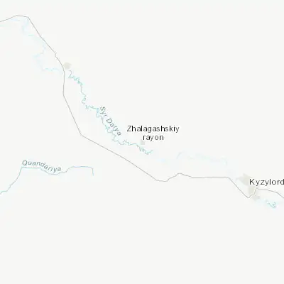 Map showing location of Dzhalagash (45.083330, 64.666670)