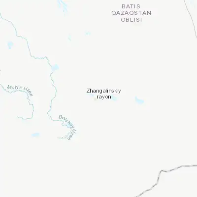 Map showing location of Dzhangala (49.216670, 50.333330)