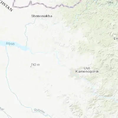 Map showing location of Glubokoye (50.138870, 82.311140)