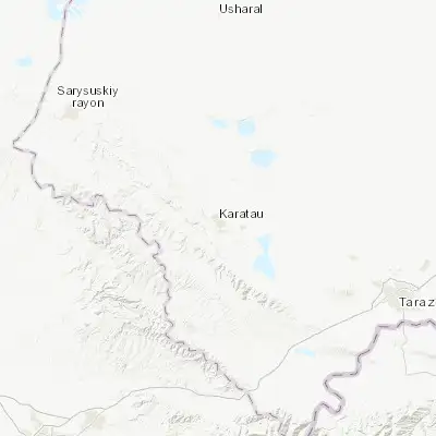 Map showing location of Karatau (43.178690, 70.467680)