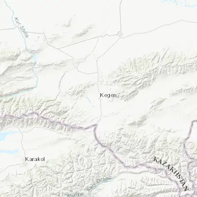 Map showing location of Kegen (43.021430, 79.220550)