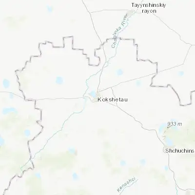 Map showing location of Kokshetau (53.283330, 69.400000)