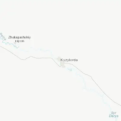 Map showing location of Kyzylorda (44.852780, 65.509170)