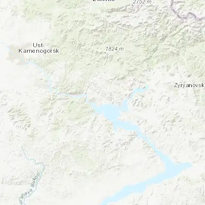 Map showing location of Novaya Bukhtarma (49.628730, 83.521020)