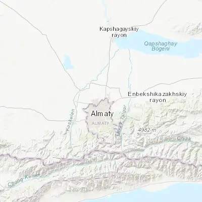 Map showing location of Pervomayka (43.373610, 76.940000)