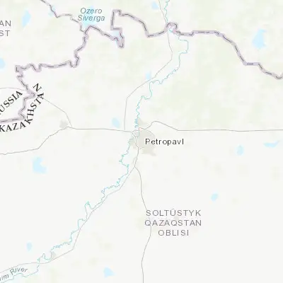 Map showing location of Petropavl (54.866670, 69.150000)