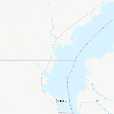 Map showing location of Priozersk (46.031060, 73.702470)