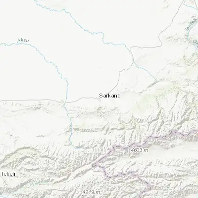 Map showing location of Sarkand (45.413220, 79.917130)